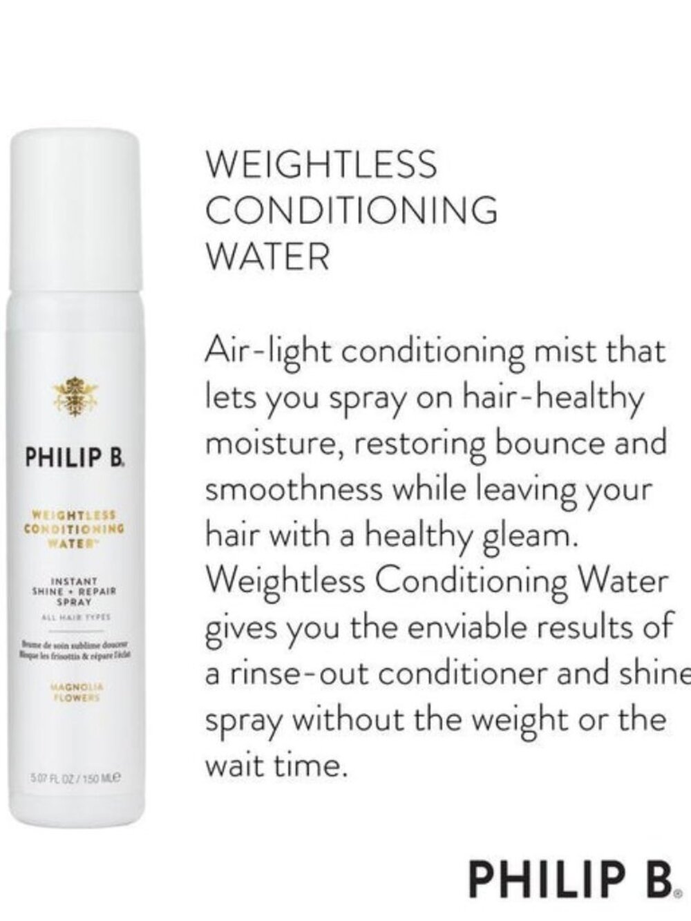 Philip B Haircare Gift Set-Weightless Conditioning Water,Travel,3 X 75ml-3pc-NEW - Picture 11 of 16
